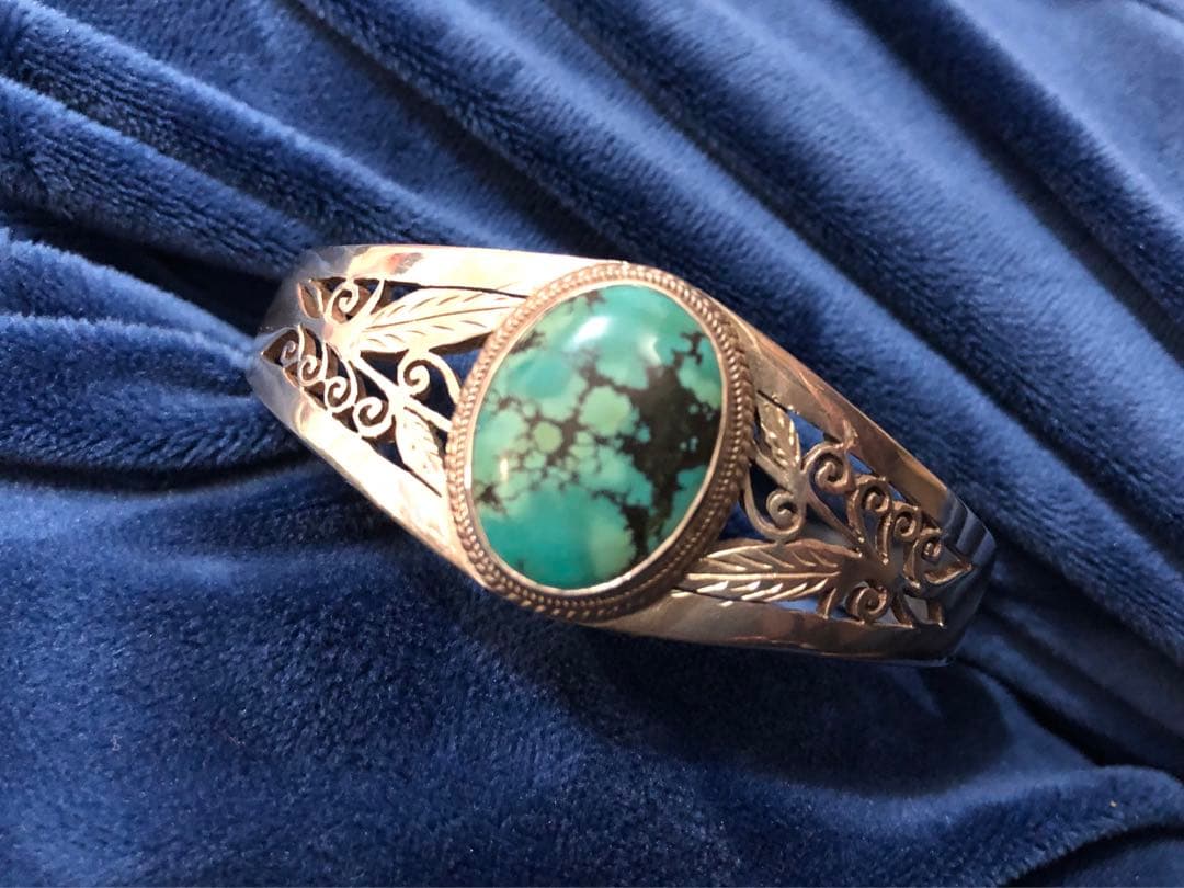 専用ターコイズ インディアンジュエリー シルバー製 シルバーバングル