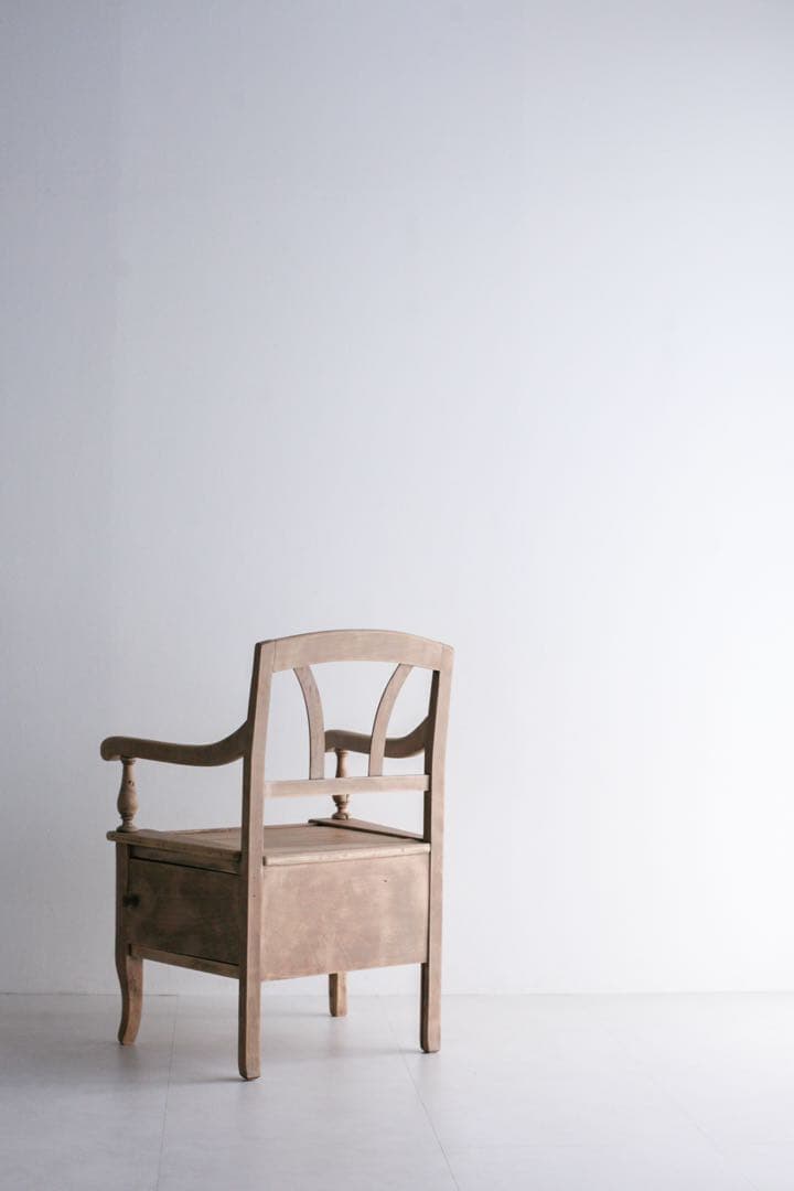 フランス　収納付きチェア　ダイニングチェア　無垢材　ブロカント　古家具