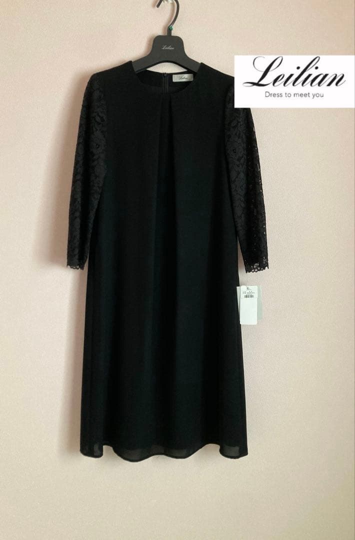 タグ付美品　レリアン9号　 洗えるブラックフォーマルワンピース