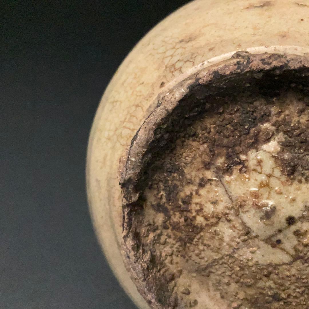 朝鮮美術　李朝　徳利　草花文　丸瓶　骨董　R1407K3