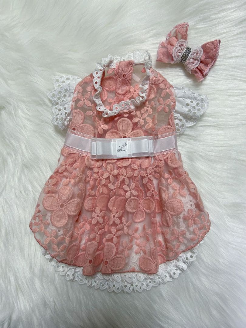 リュクスバーディ オルテンシアワンピ 犬服 ドッグウェア レース 花柄