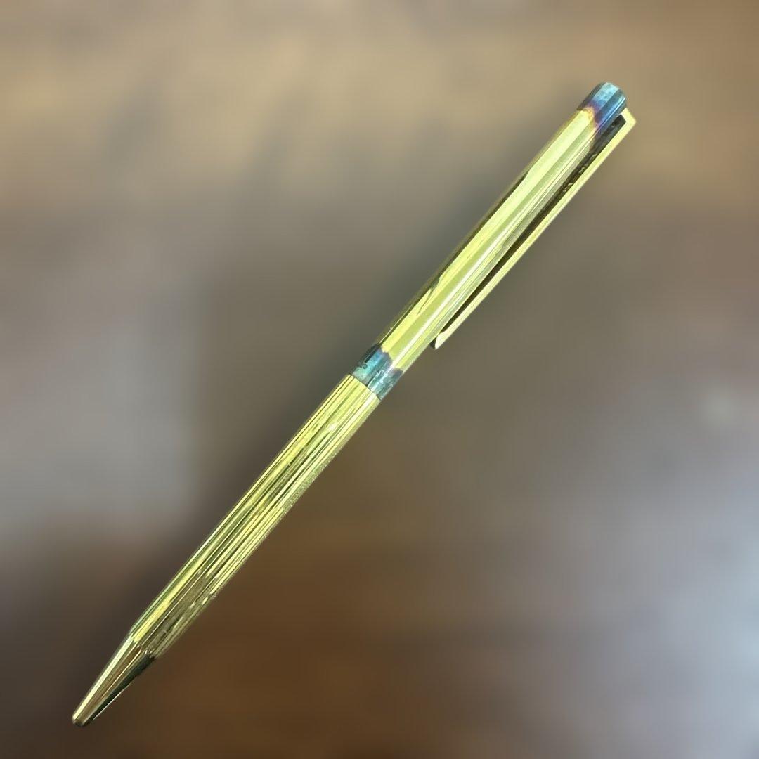 ★希少925刻印★デュポンゴールドライン高級ボールペン インクなし