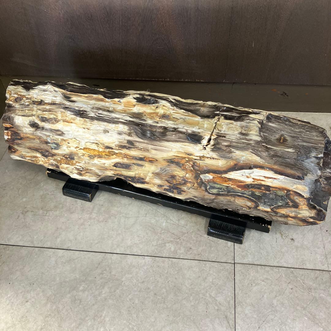 E-4 昭和レトロ 珪化木 化石 木の化石 鑑賞石 置物 飾り インテリア