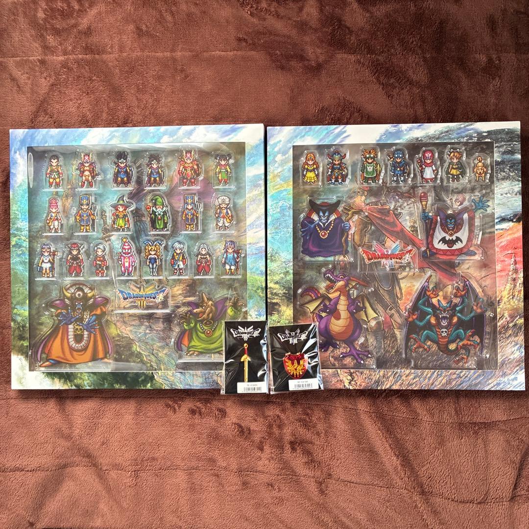 ドラゴンクエスト Ⅰ＆Ⅱ Ⅲ アクリルブロック セット ⭐︎ロトの剣・盾ピンズ付