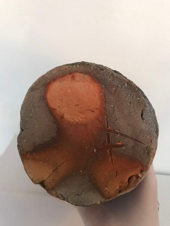 寺垣外窯　杉本貞光作　信楽　花入　共箱(在銘、作家物、花瓶)備前焼　本物保証