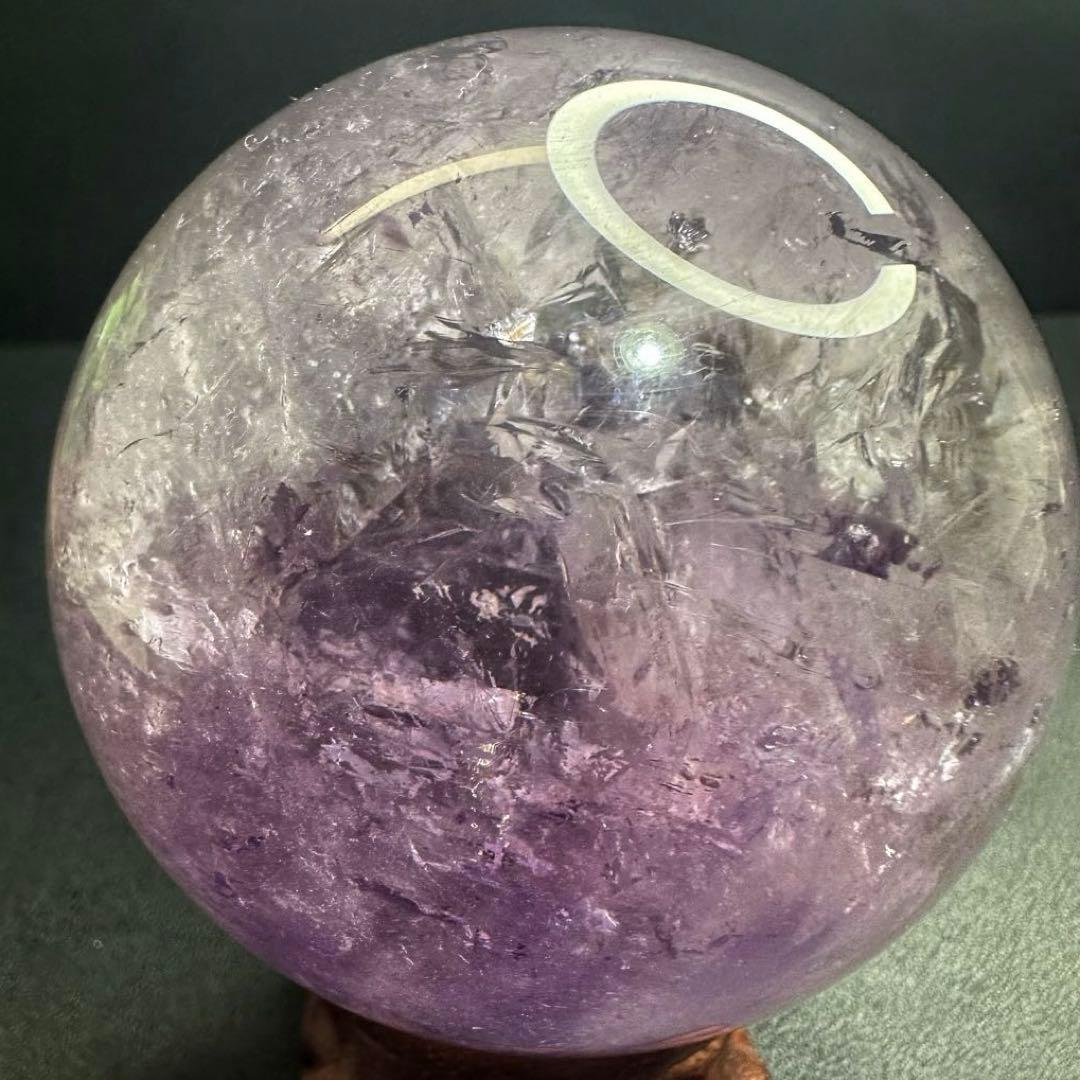 高品質❗️レインボー☆アメジスト丸玉スフィアパワーストーン☆天然石 原石A1036