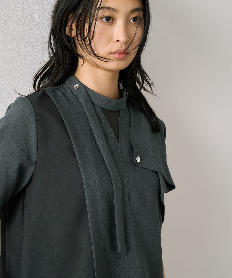 【UNITED TOKYO】ACETATEボウタイブラウス（タグ付き）