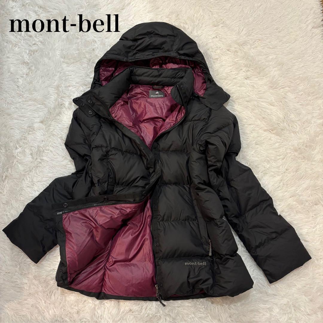 【人気】モンベル　トラベルダウンパーカ ダウンジャケット 2WAY ブラック L