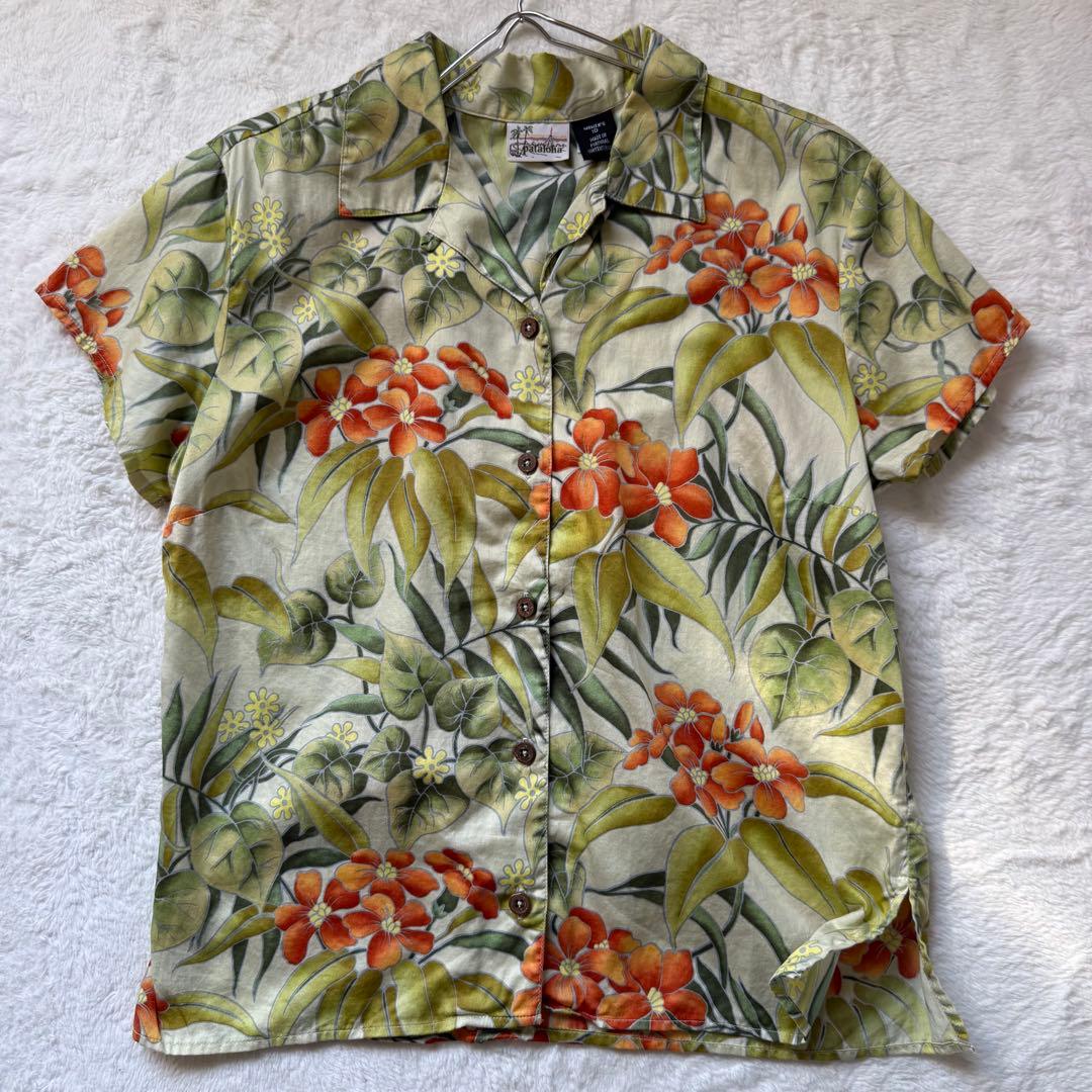 パタゴニア アロハ パタロハ L 花柄 グリーン コットン 半袖