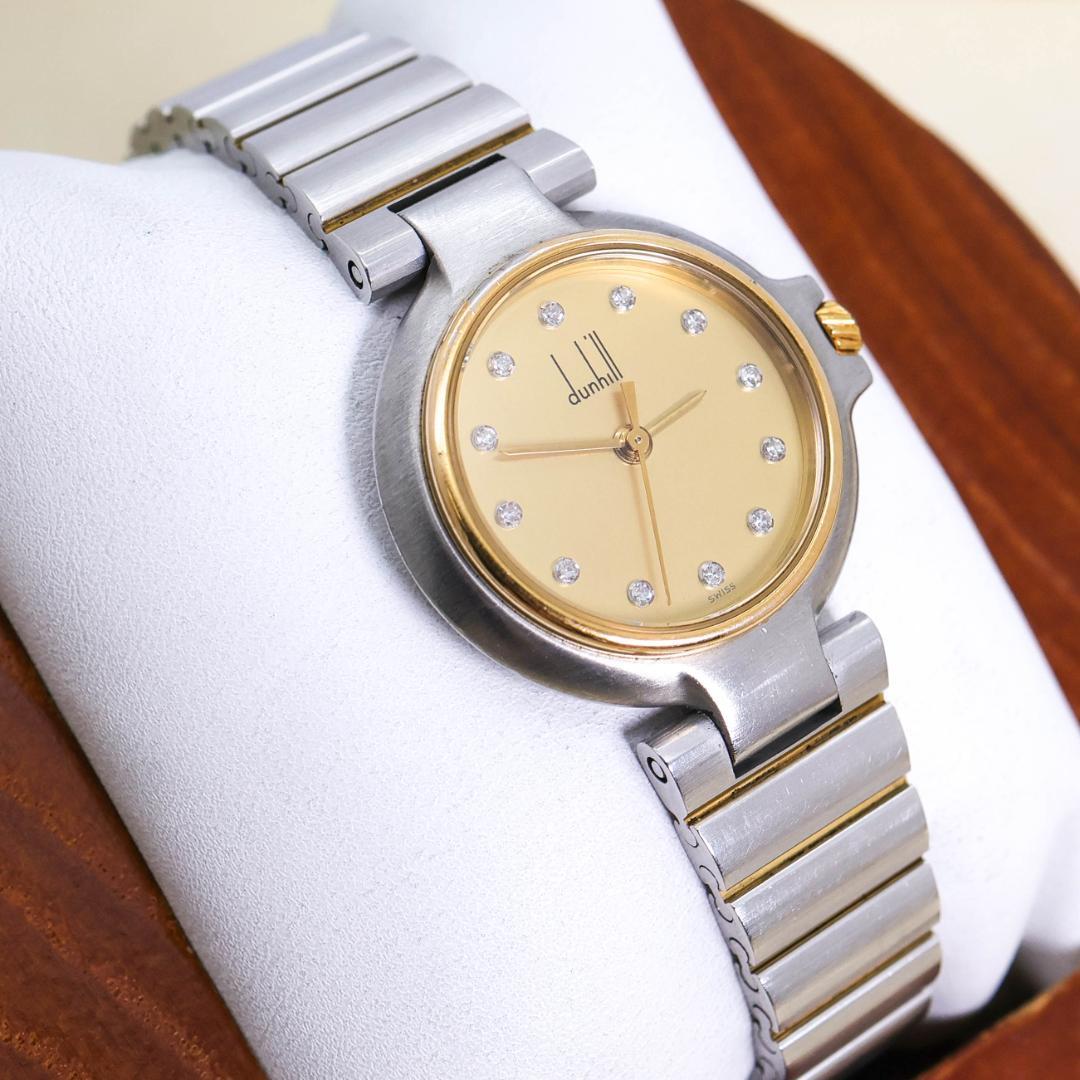 稼働 dunhill ミレニアム 腕時計 12Pダイヤモンド レディース2412