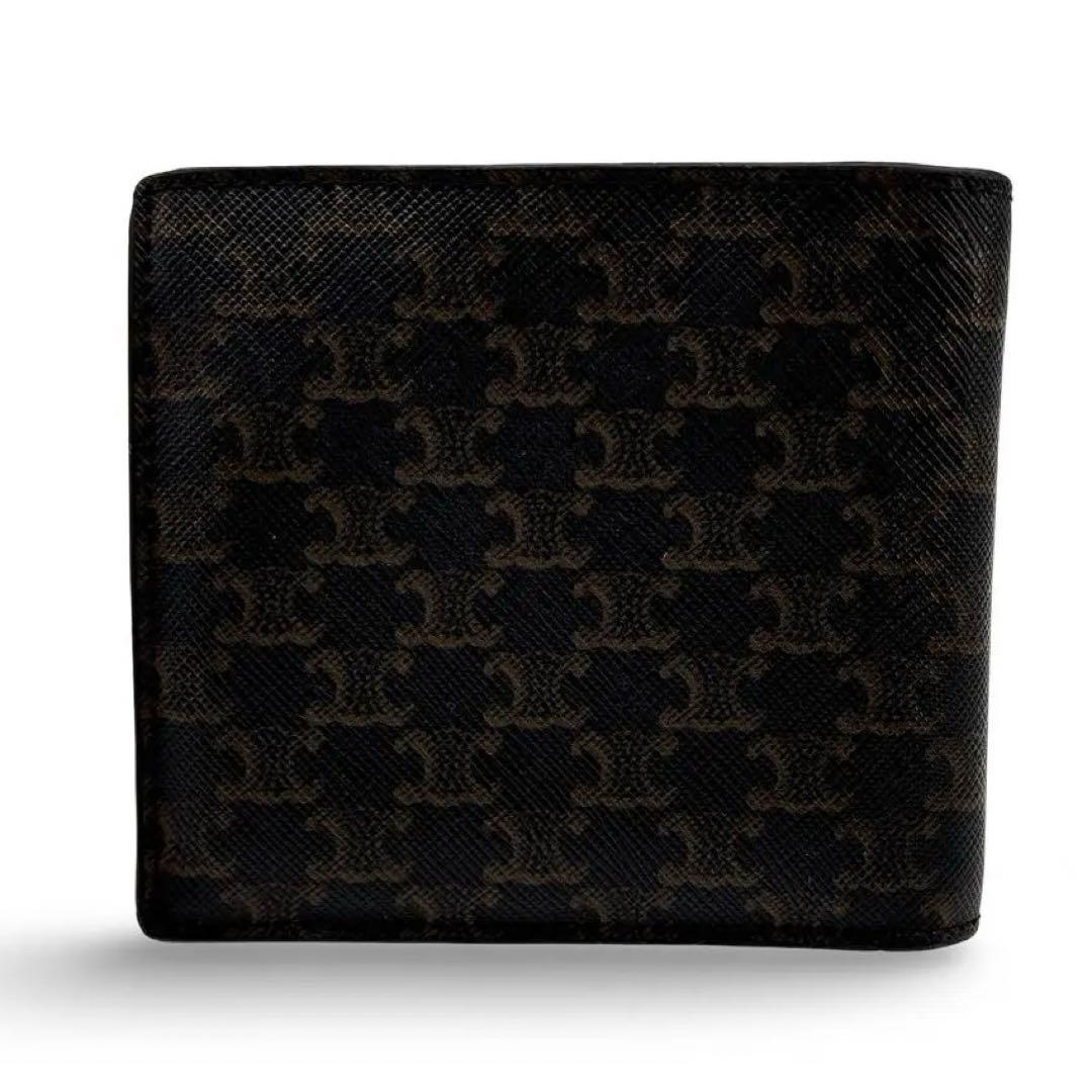 高級】Ｃｅｌｉｎｅ　セリーヌ トリオンフ PVC　レザー ウォレット 黒