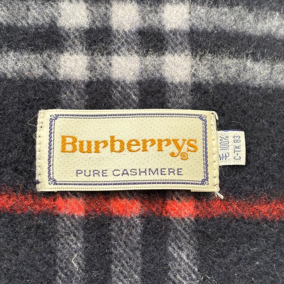 専用Burberrysバーバリーノバチェック カシミヤ100 マフラー ネイビー