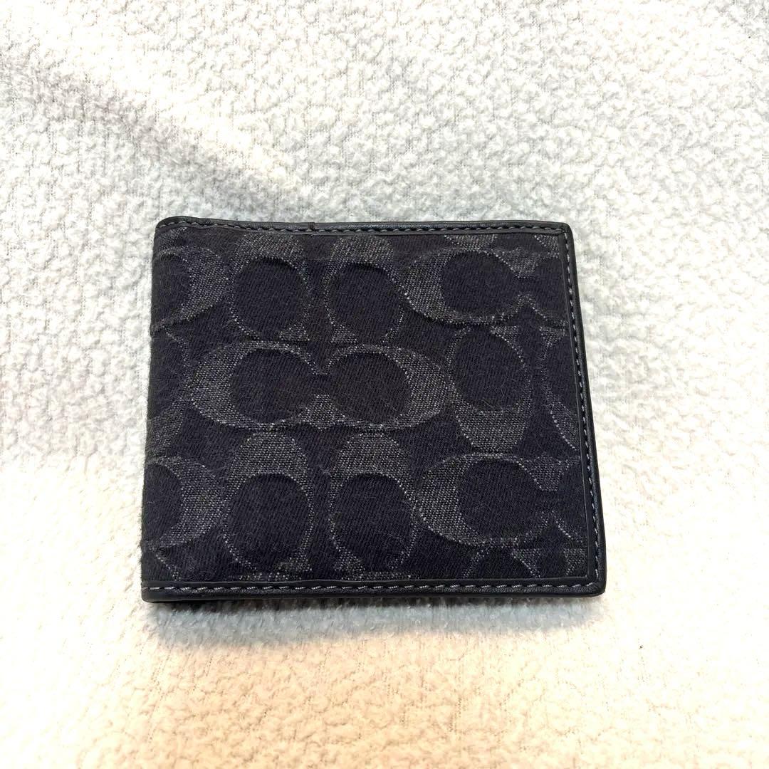 COACH ★大人気★ ウォレット シグネチャー デニム ブラック 新品