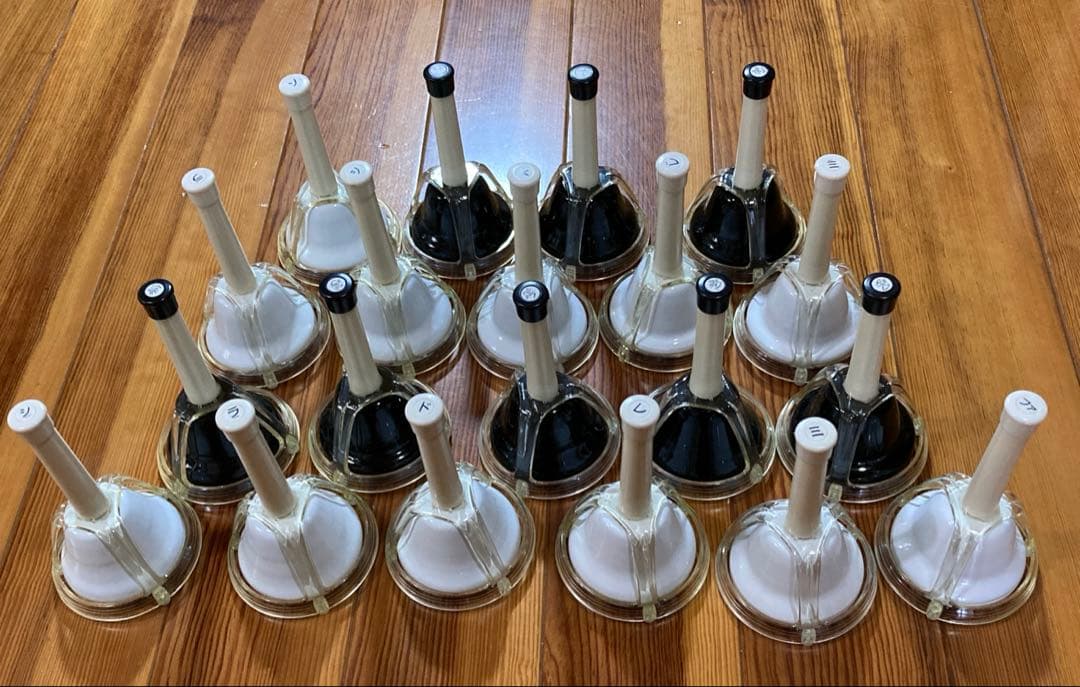 ゼンオン　ハンドベル　タッチ兼用タイプ20音セット　ブラック　ホワイト　鍵盤仕様