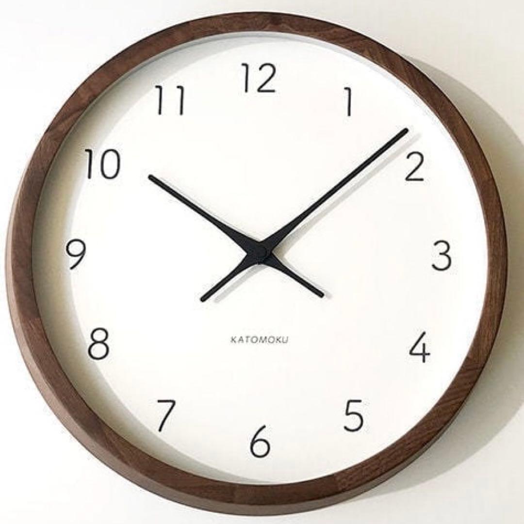 新品　KATOMOKU 加藤木工　カトモク　電波時計　ウォールナット　壁掛け時計