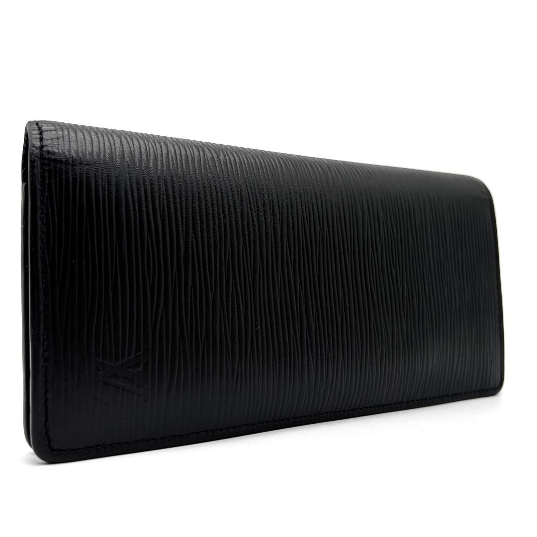 未使用に近い ルイヴィトン 長財布 ポルトフォイユ ブラザ エピ レザー ロゴ