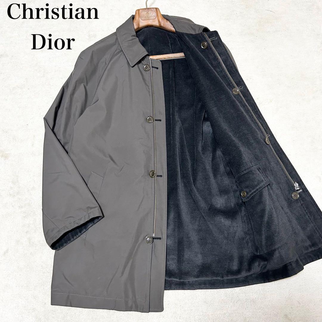 美品　クリスチャンディオール　リバーシブル　ステンカラーコート　起毛コート　L