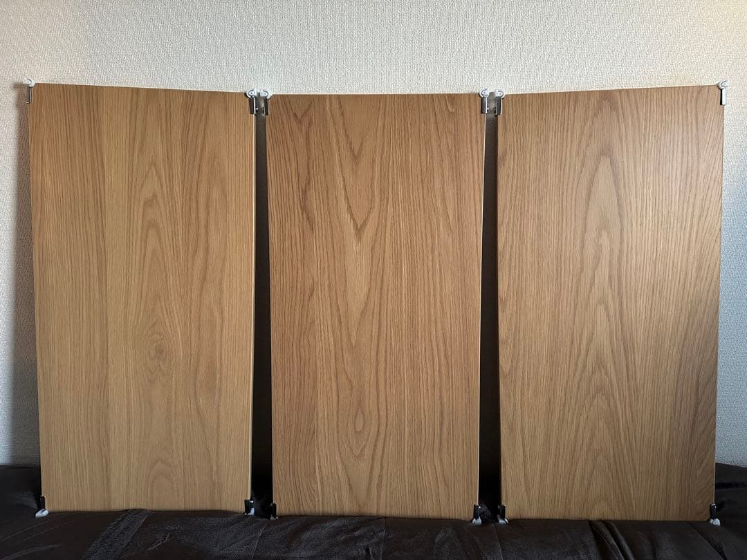 無印良品　ステンレスユニットシェルフ　追加棚　オーク材　3枚セット　84cm用