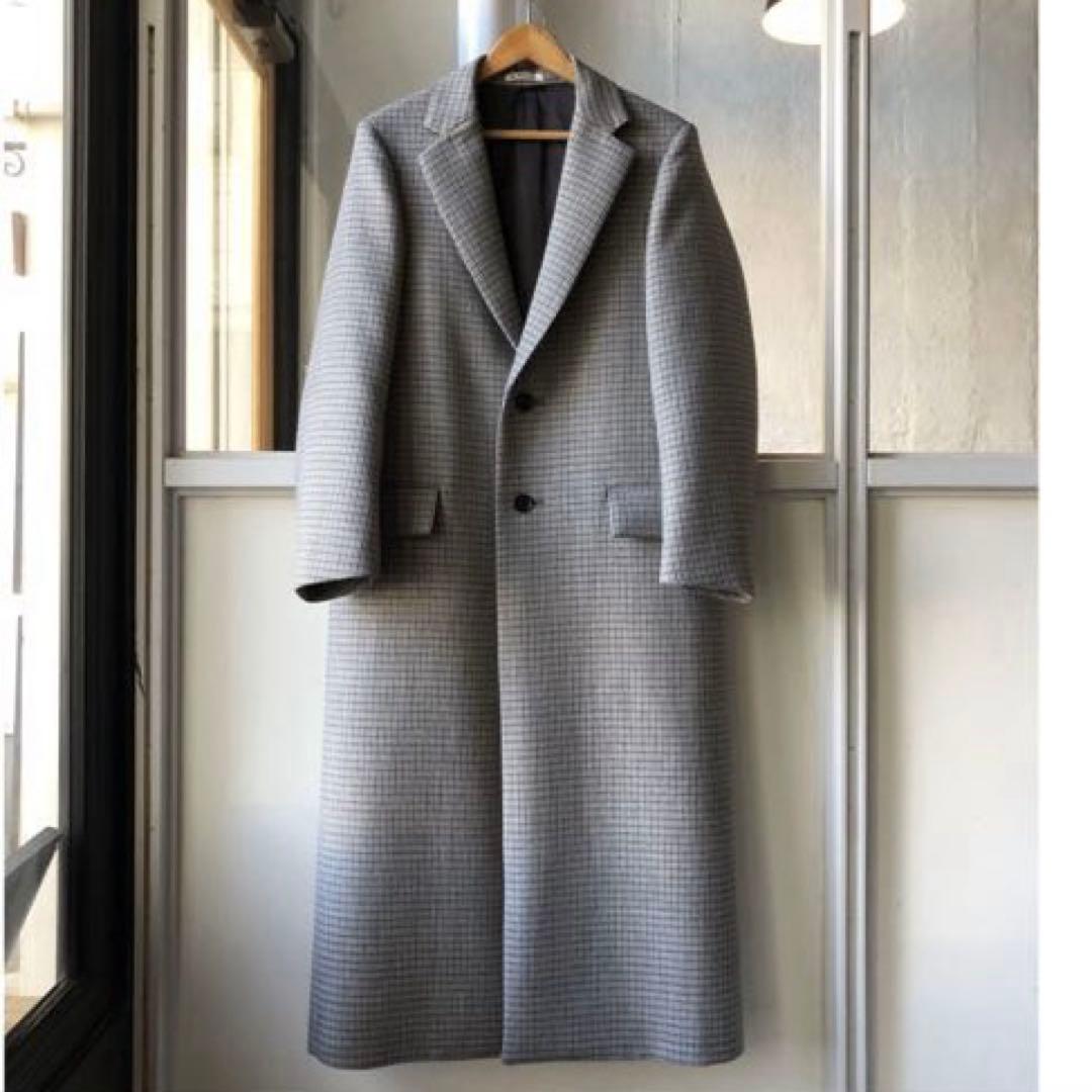 ひろAURALEE オーラリー ダブルフェイス チェック チェスターコート