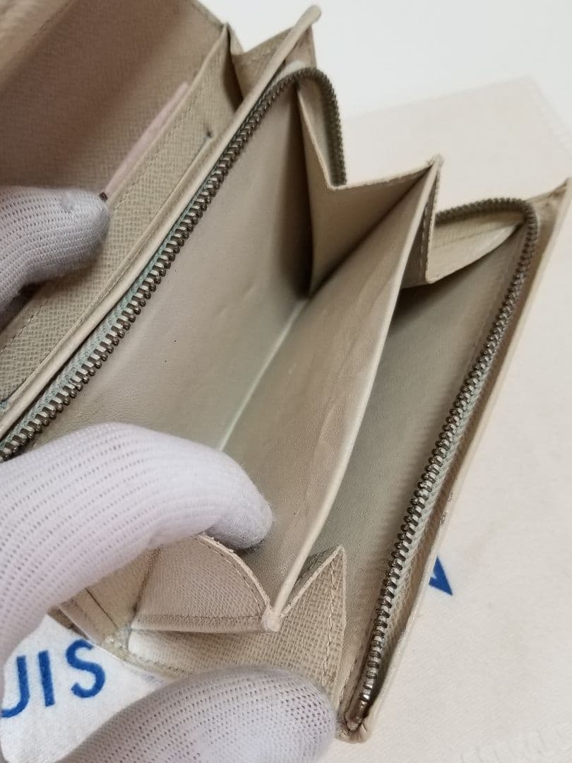 LOUIS VUITTON ダミエ アズール 二つ折り財布 ウォレット アイボリ
