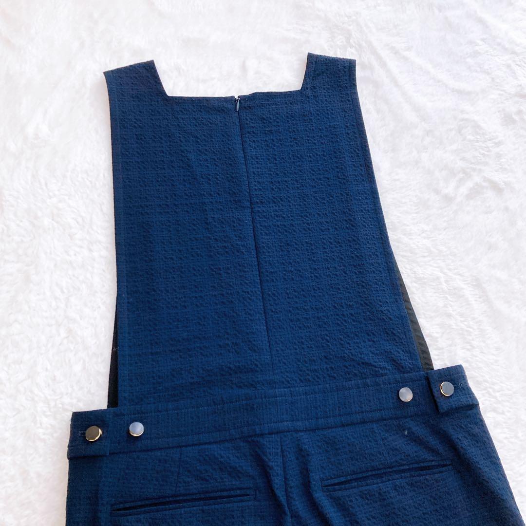 ✨美品✨バッカ シアサッカー カバードサロペット オールインワン ネイビー 36