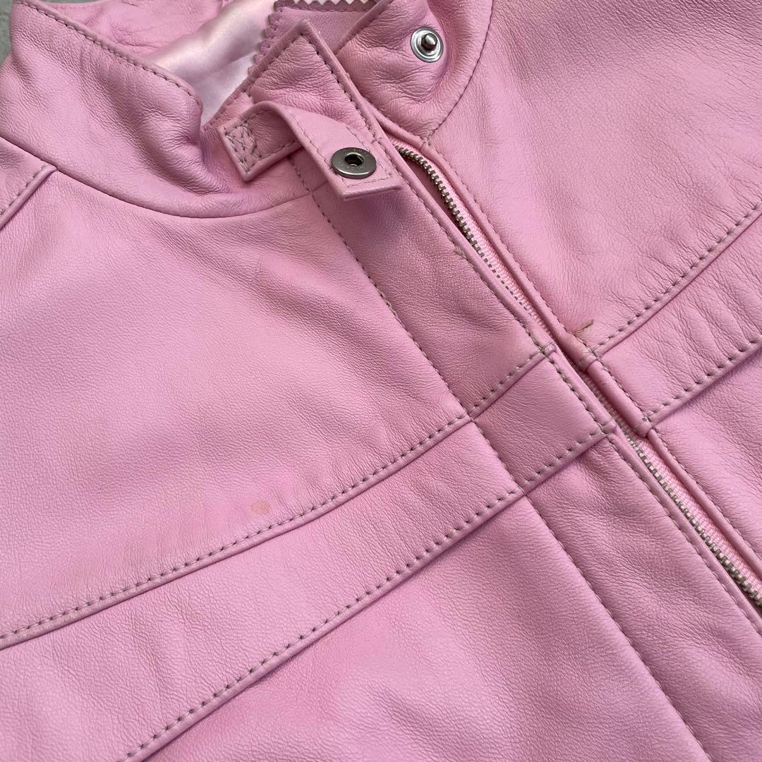 【希少】　ライダースジャケット　短丈　ラムレザー　羊革　アメカジ y2k 平成