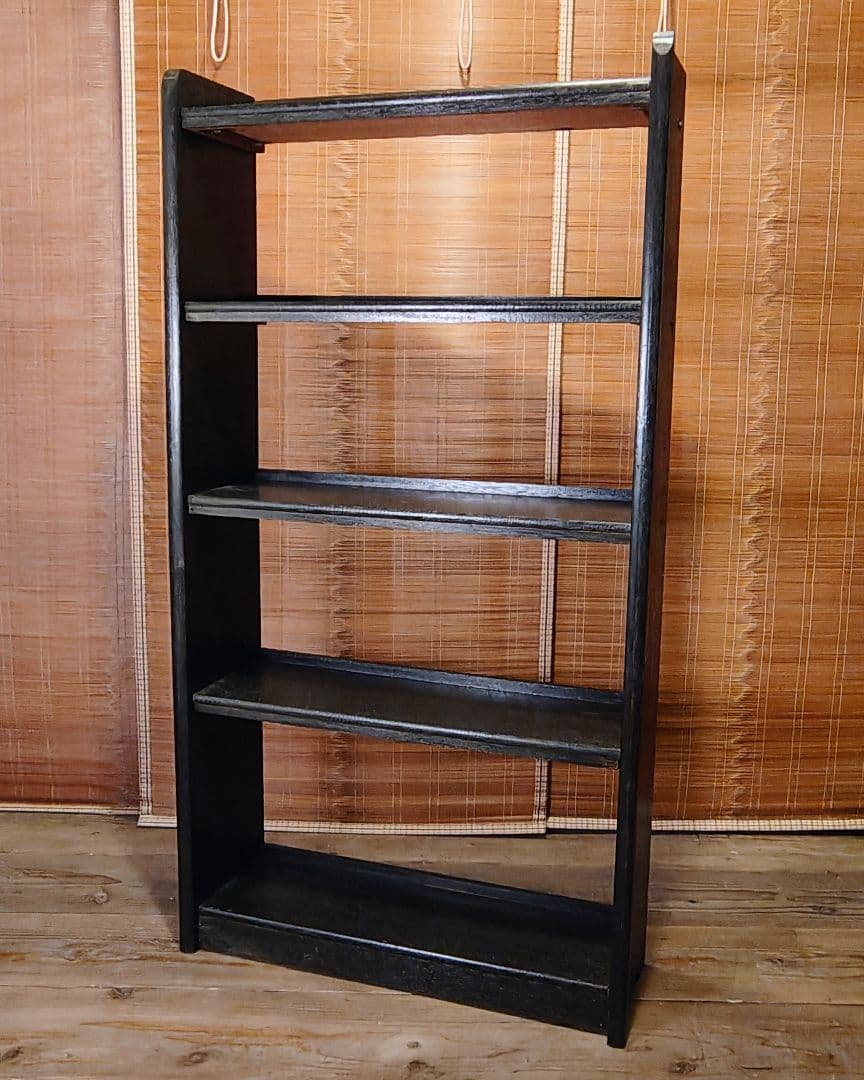 木製本棚5段　オープンラック　昭和レトロ　古家具