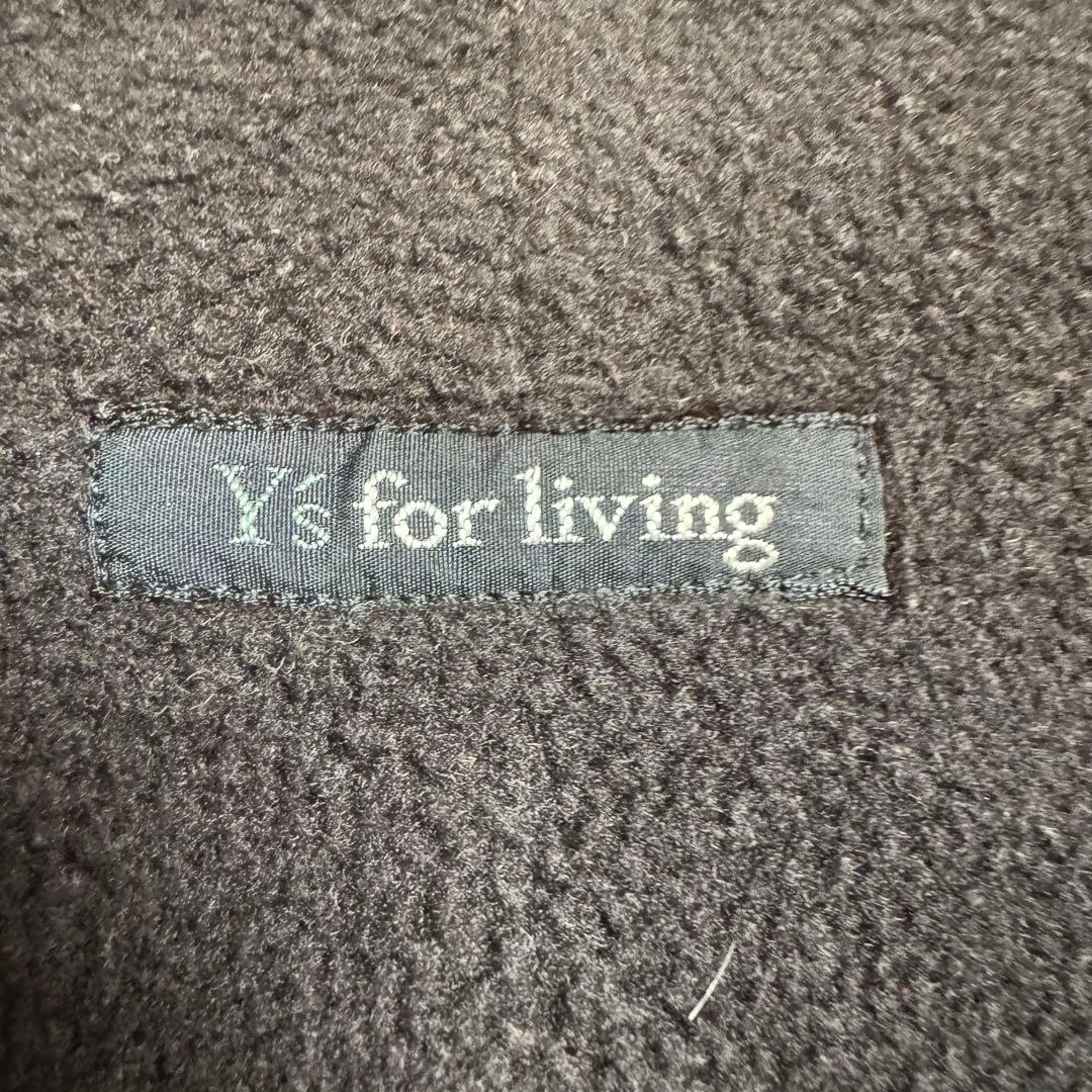 Y's　ヨウジヤマモト　ノーカラーコート　アシンメトリー　チェック　黒　M相当