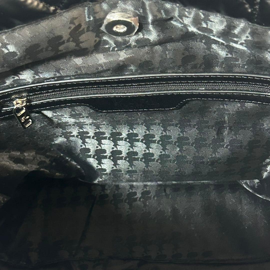 【希少】コラボ カールラガーフェルド 2WAYキルトトートバッグ 黒￼￼