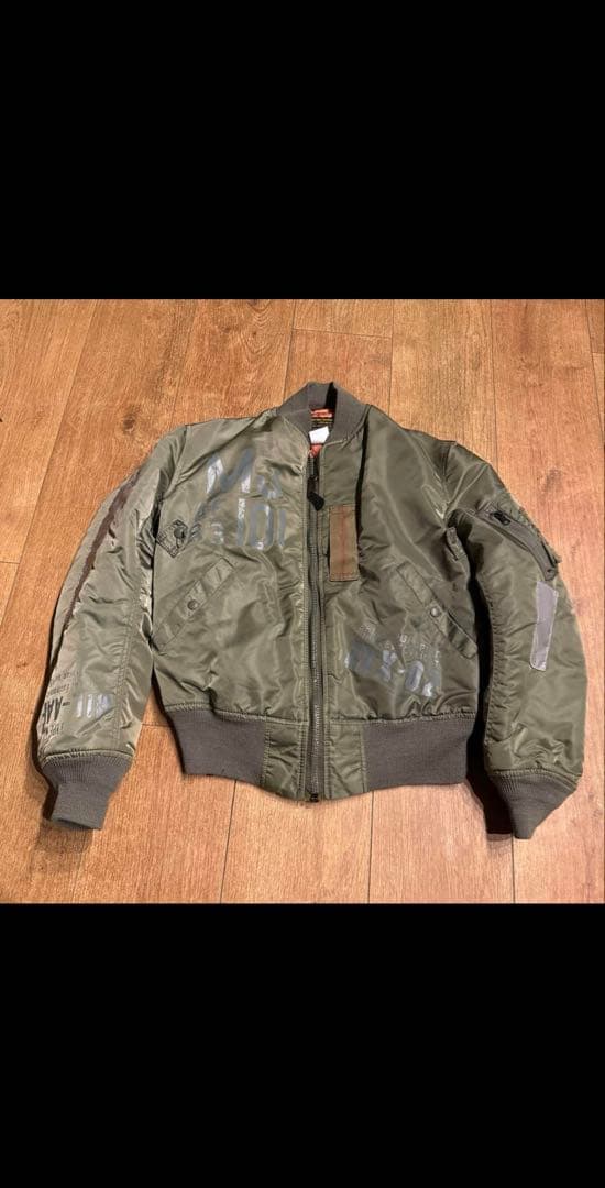 AVIREX オリーブ色 MA-1 フライトジャケット　S