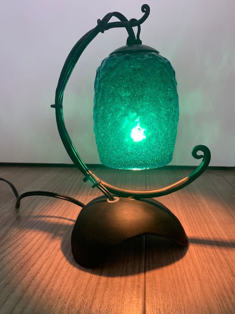 服部半蔵 沖縄　琉球ガラス　スタンドライト　卓上ランプ　セルリアンブルー