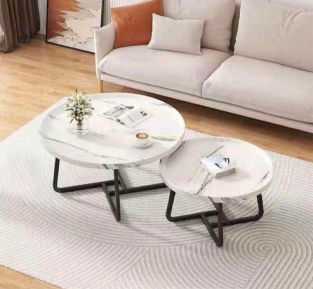 VEEZHA ネストテーブル ローテーブルおしゃれ マルテーブルコーヒーテーブル