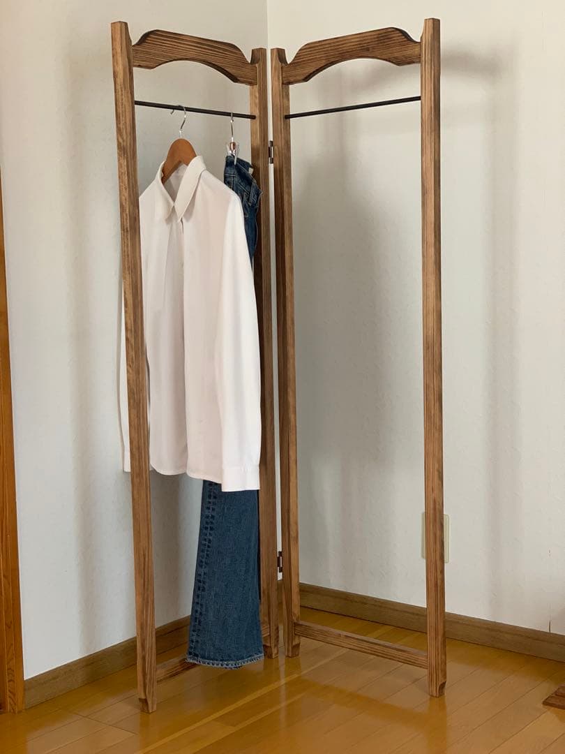 【洋書スタイル】木とアイアンのアンティークハンガーラック