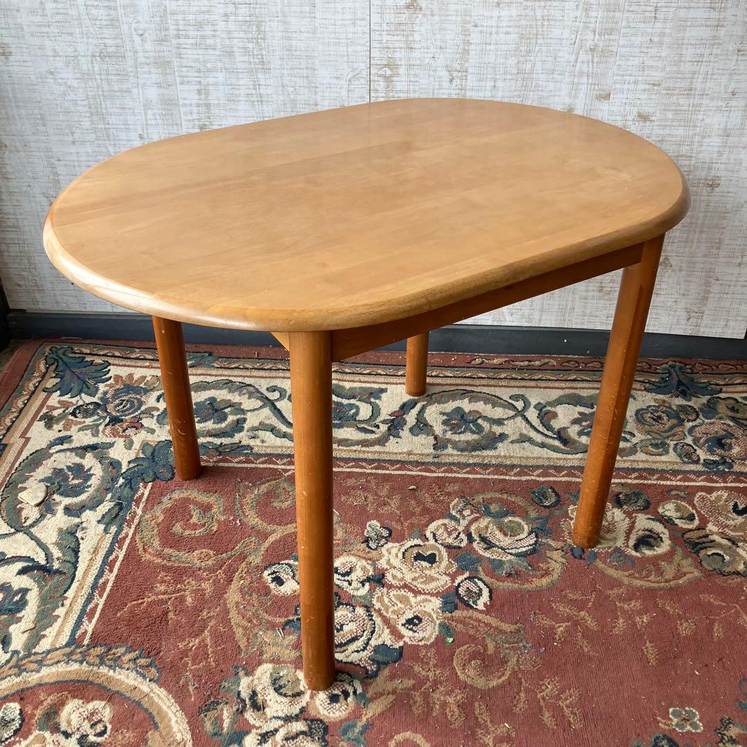 北欧レトロ 光製作所 天然木 楕円形ダイニングテーブル 古道具古家具 ビンテージ