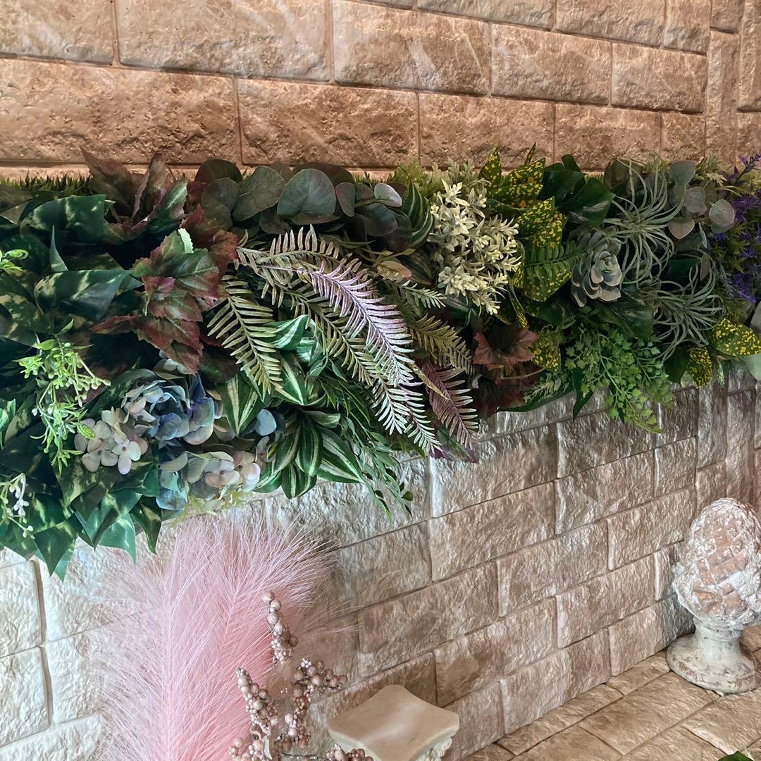 光触媒　人工観葉植物　ウォールグリーン　フェイクグリーン　壁掛け1220×3