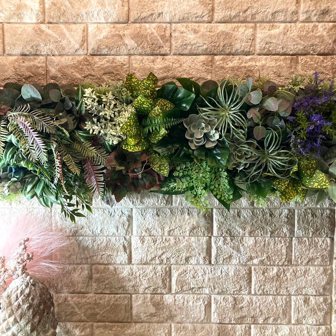 光触媒　人工観葉植物　ウォールグリーン　フェイクグリーン　壁掛け1220×3