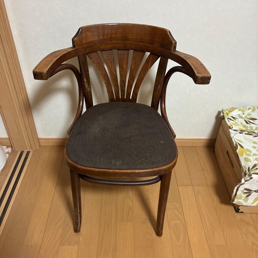 最終値下げ!! アンティーク木製スラットバックチェア ダークブラウン