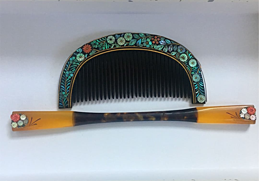 ☆ 最高級 鼈甲工芸  簪  櫛  セット