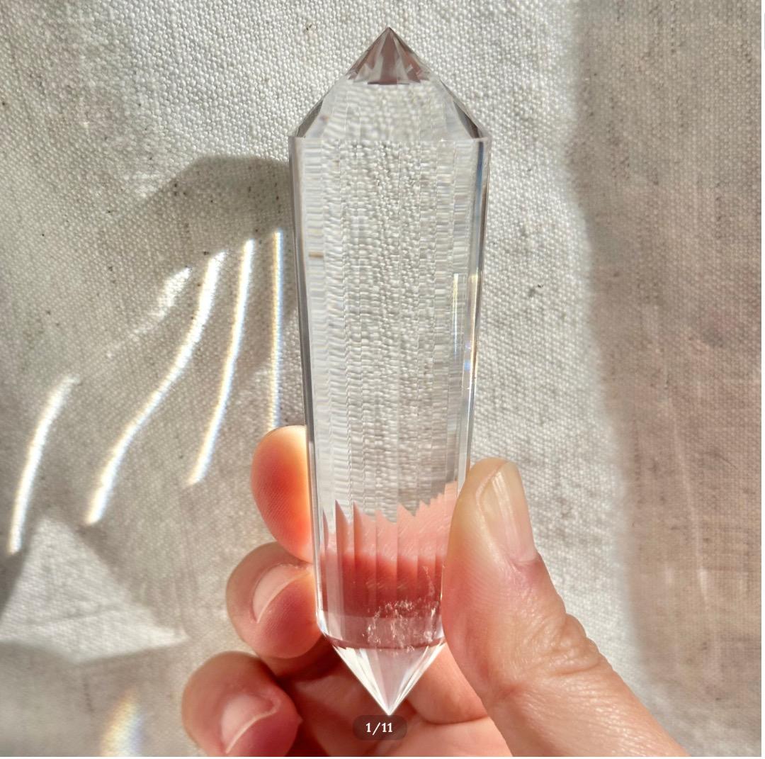 【水晶　ロッククリスタル】ヴォーゲルワンド クリスタル スタンド付　ブラジル産