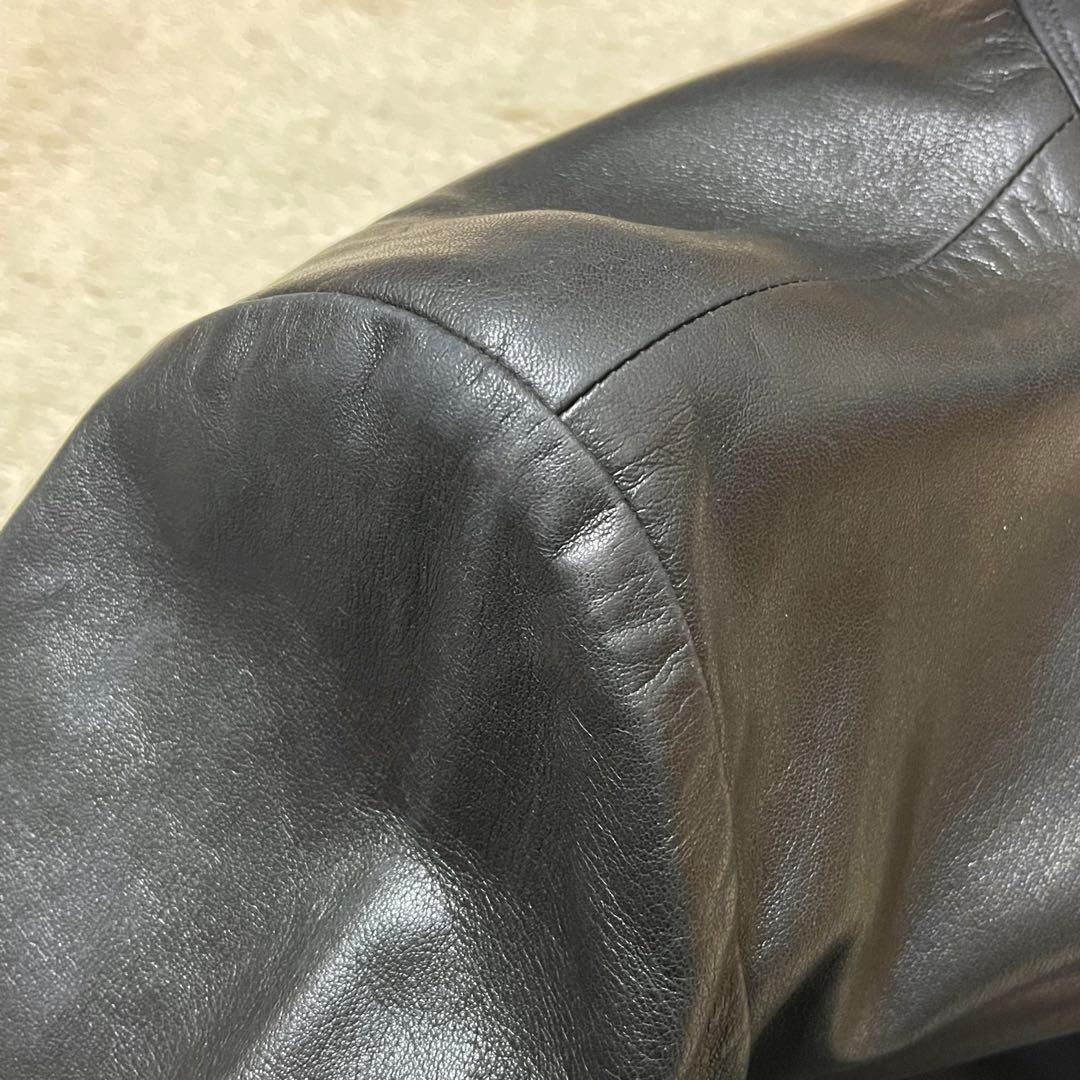 ●アニエスベースペシャル●レザーカーディガンプレッション●パールボタン Lサイズ