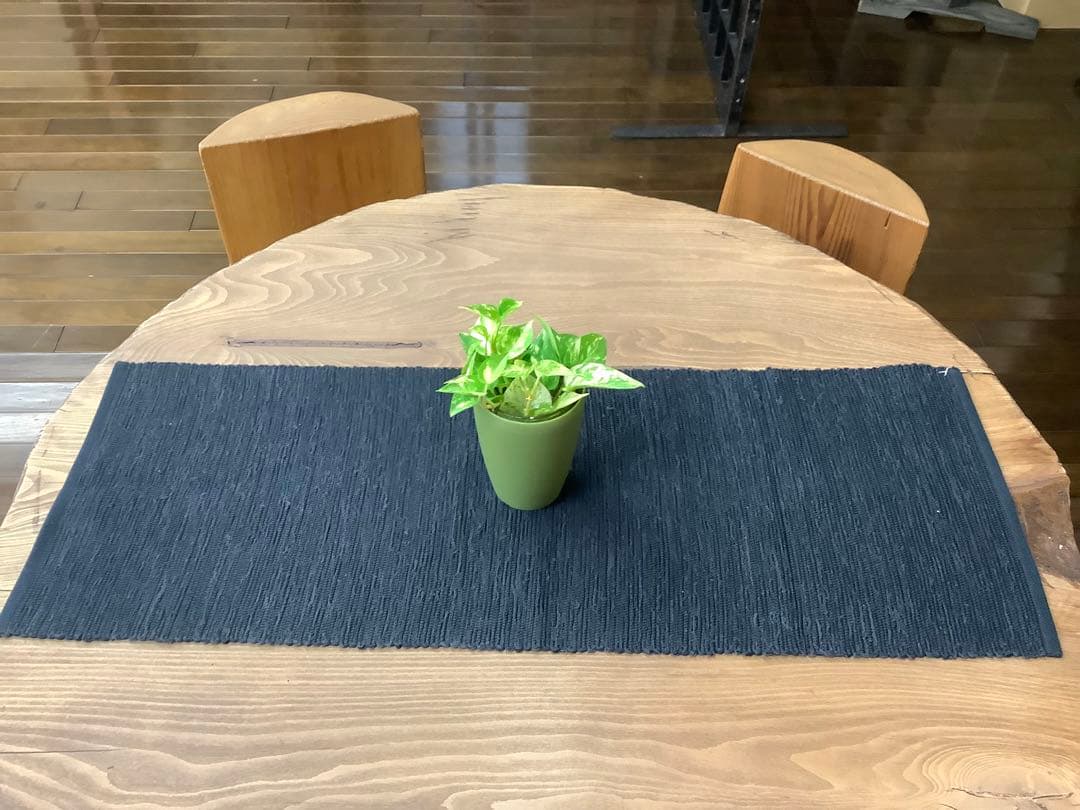 裂き織りテーブルセンター　昭和レトロ