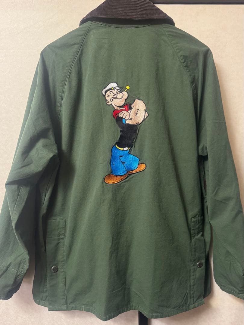 NOAH Barbour ポパイ刺繍グリーンジャケット