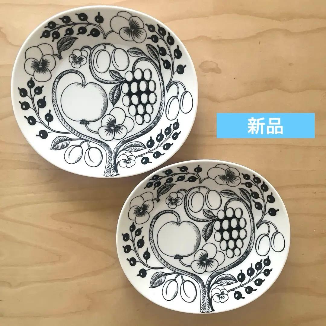 【新品】ARABIA (アラビア)ブラックパラティッシ　オーバル皿 2枚セット