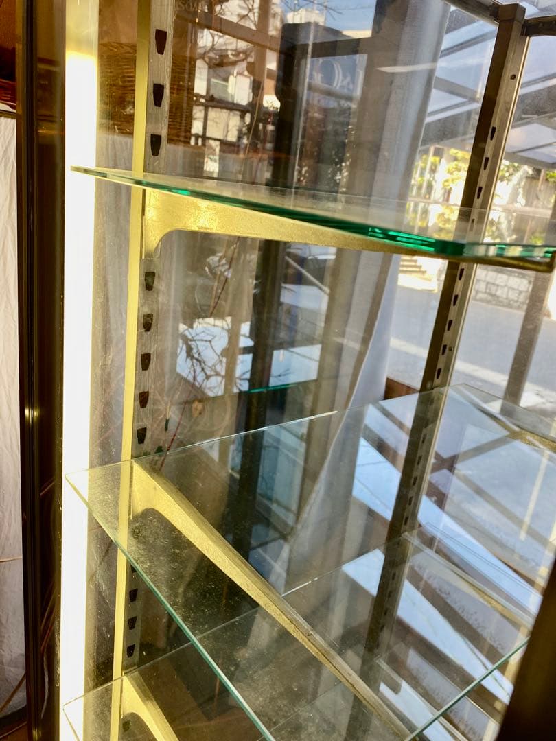 【昭和レトロ】照明付き　ガラスショーケース小　コレクションケース