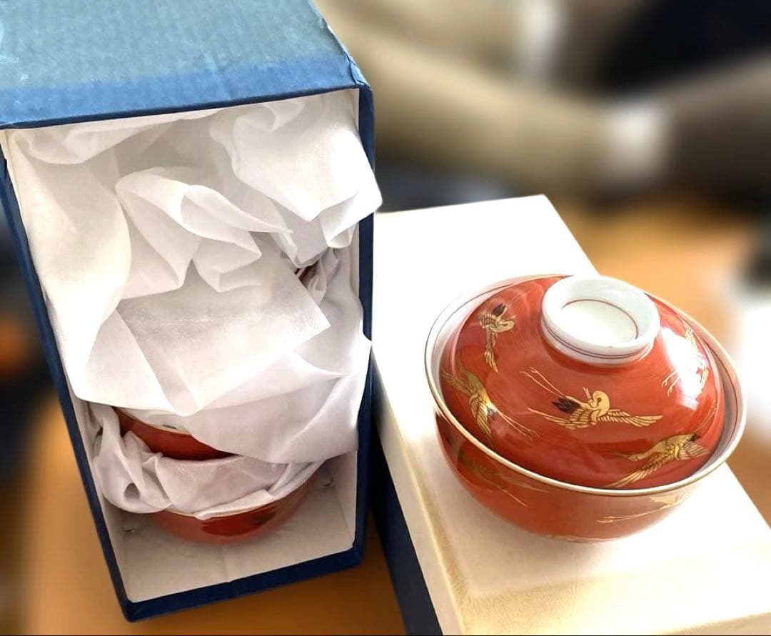 有田焼　煮物椀　お雑煮椀 おめでた鶴10個セット