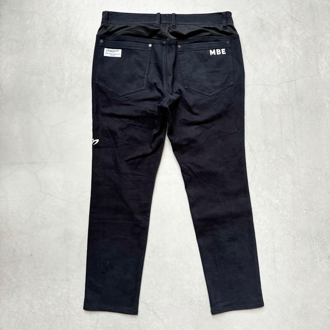 MASTER BUNNY EDITION ストレッチロングパンツ ロゴ 紺 4