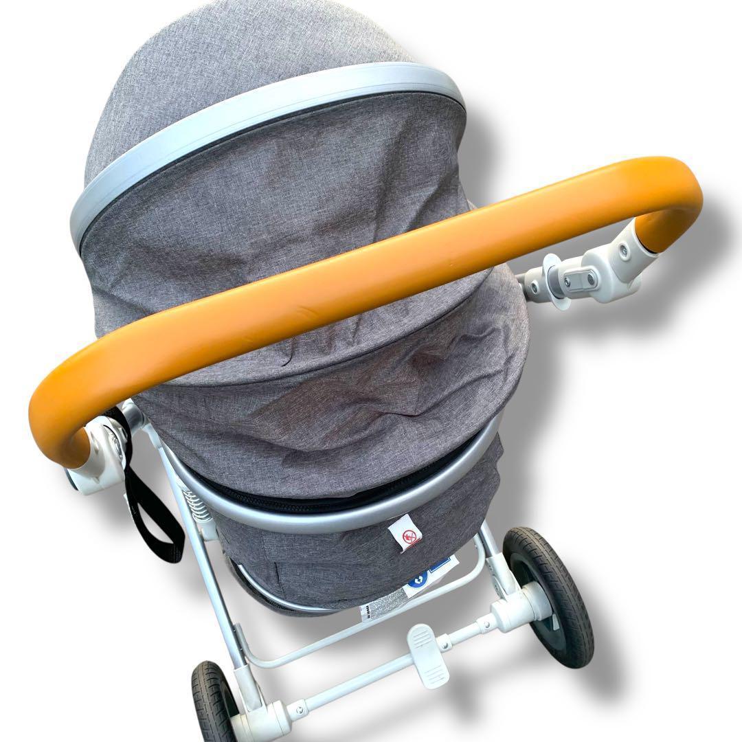 極美品　belecoo ベビーカー チャイルドシート グレー　ベビーキャリー