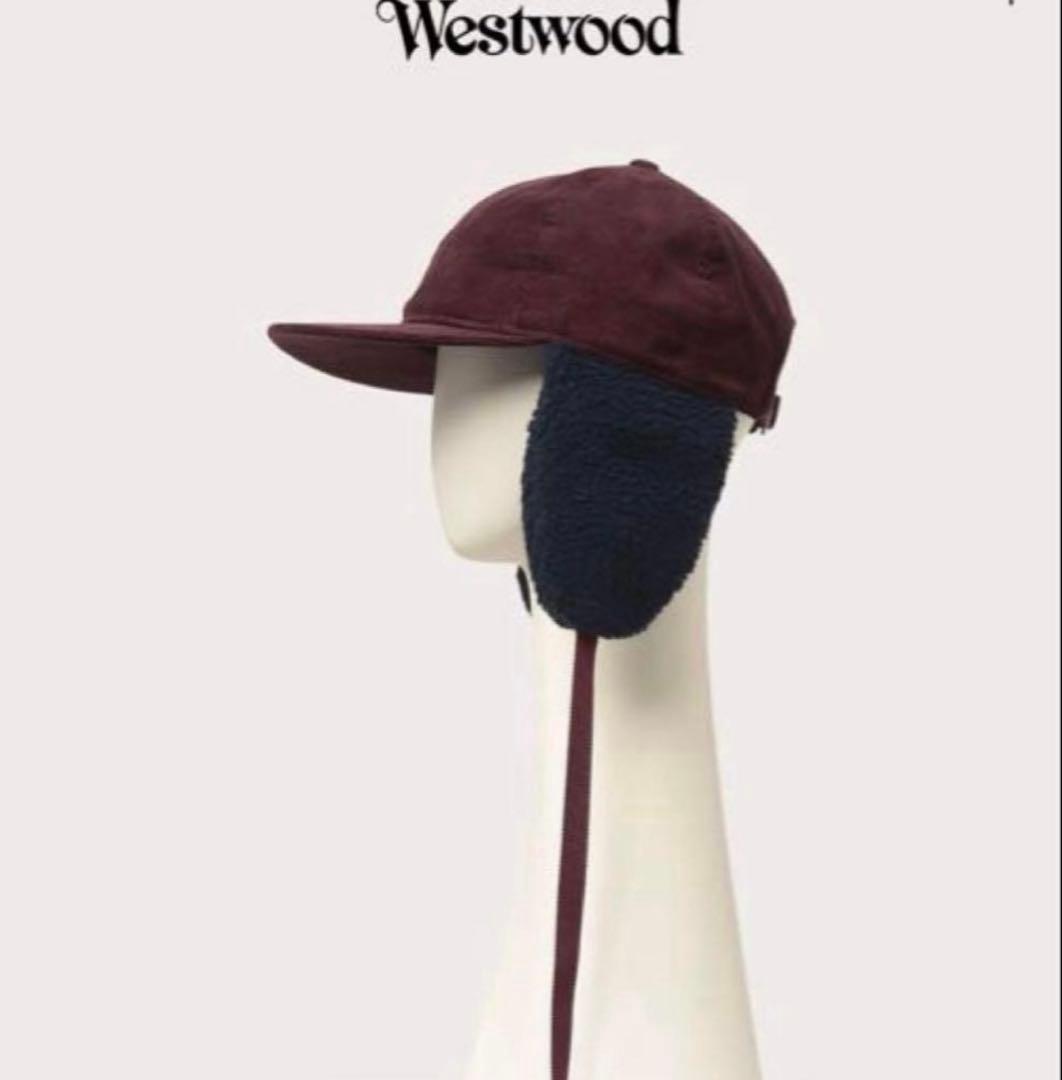 ヴィヴィアン・ウエストウッド ボア×コーデュロイ フラップキャップ
