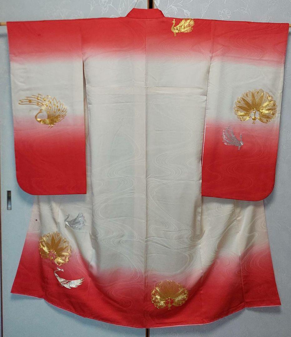 NA151アンティーク子供着物ジュニアサイズ正絹豪華金刺繍着丈134裄58センチ