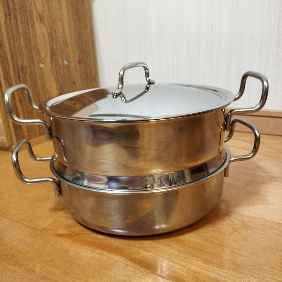 美品 ジオプロダクト geo 蒸し器付き鍋